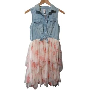 Justice Jean Halter Girls Floral Dress Size 14 to 16 NWT